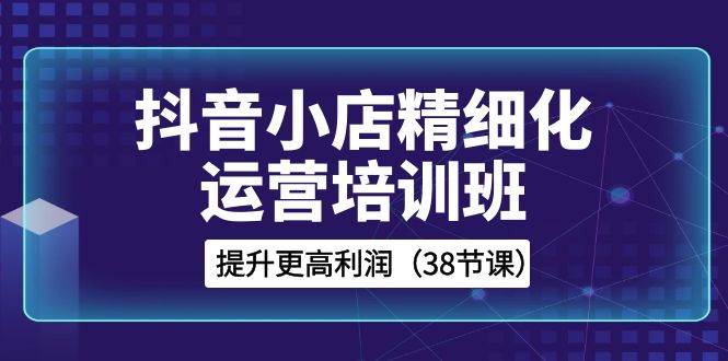 抖音小店-精细化运营培训班，提升更高利润（38节课）-知创网