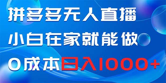 拼多多无人直播，小白在家就能做，0成本日入1000+-知创网