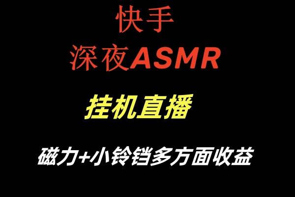 快手深夜ASMR挂机直播磁力+小铃铛多方面收益-知创网