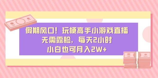 假期风口！玩梗高手小游戏直播，无需露脸，每天2小时，小白也可月入2W+-知创网