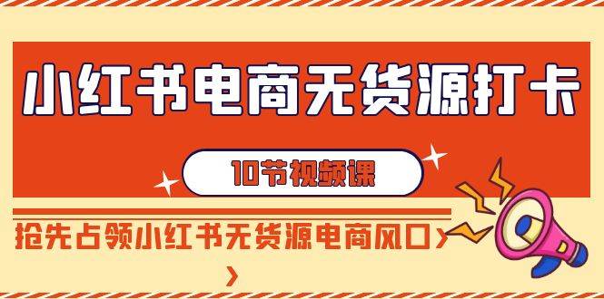 小红书电商-无货源打卡，抢先占领小红书无货源电商风口（10节课）-知创网