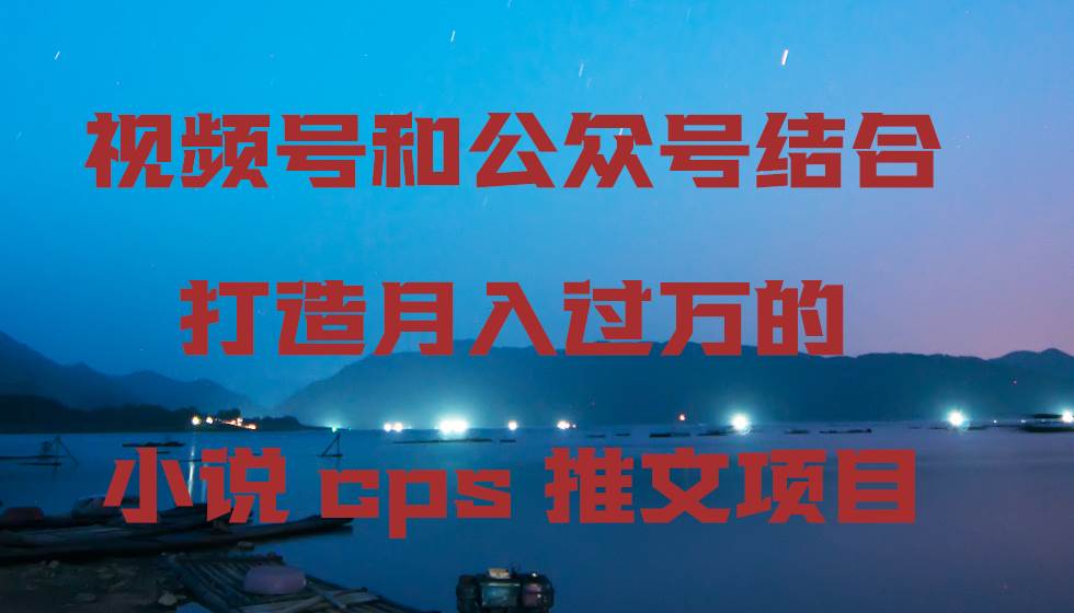 视频号和公众号结合打造月入过万的小说cps推文项目-知创网