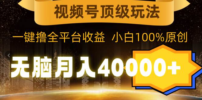 视频号顶级玩法，无脑月入40000+，一键撸全平台收益，纯小白也能100%原创-知创网