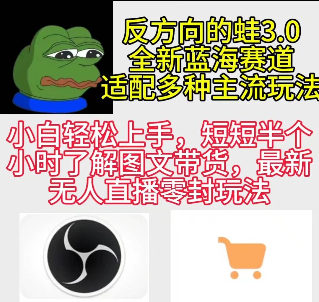 反方向的蛙3.0，图文最新玩法，变现多元化，新蓝海项目，小白轻松上手-知创网