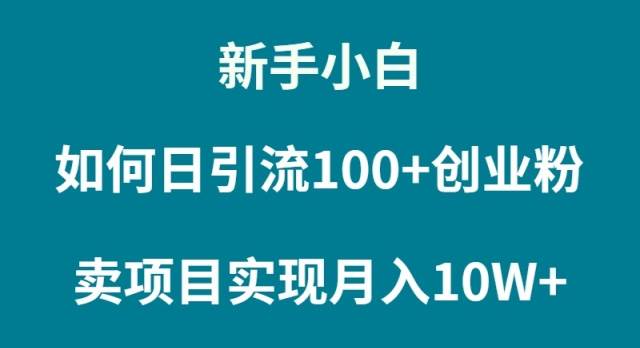 新手小白如何通过卖项目实现月入10W+-知创网