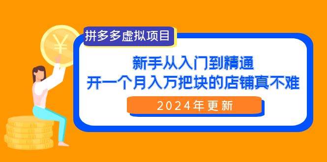拼多多虚拟项目：入门到精通，开一个月入万把块的店铺 真不难（24年更新）-知创网