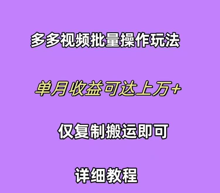 拼多多视频带货快速过爆款选品教程 每天轻轻松松赚取三位数佣金 小白必…-知创网