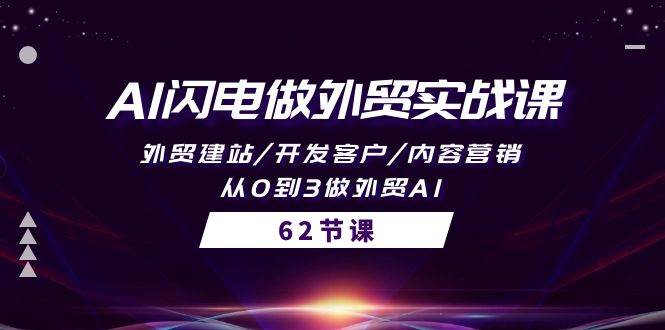 AI闪电做外贸实战课，外贸建站/开发客户/内容营销/从0到3做外贸AI-62节-知创网