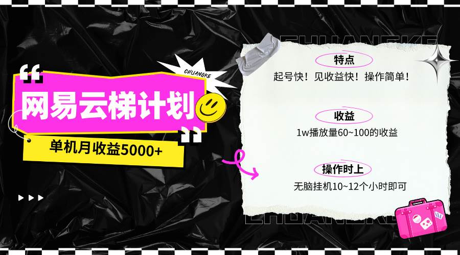 最新网易云梯计划网页版，单机月收益5000+！可放大操作-知创网