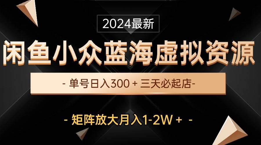 最新闲鱼小众蓝海虚拟资源，单号日入300＋，三天必起店，矩阵放大月入1-2W-知创网