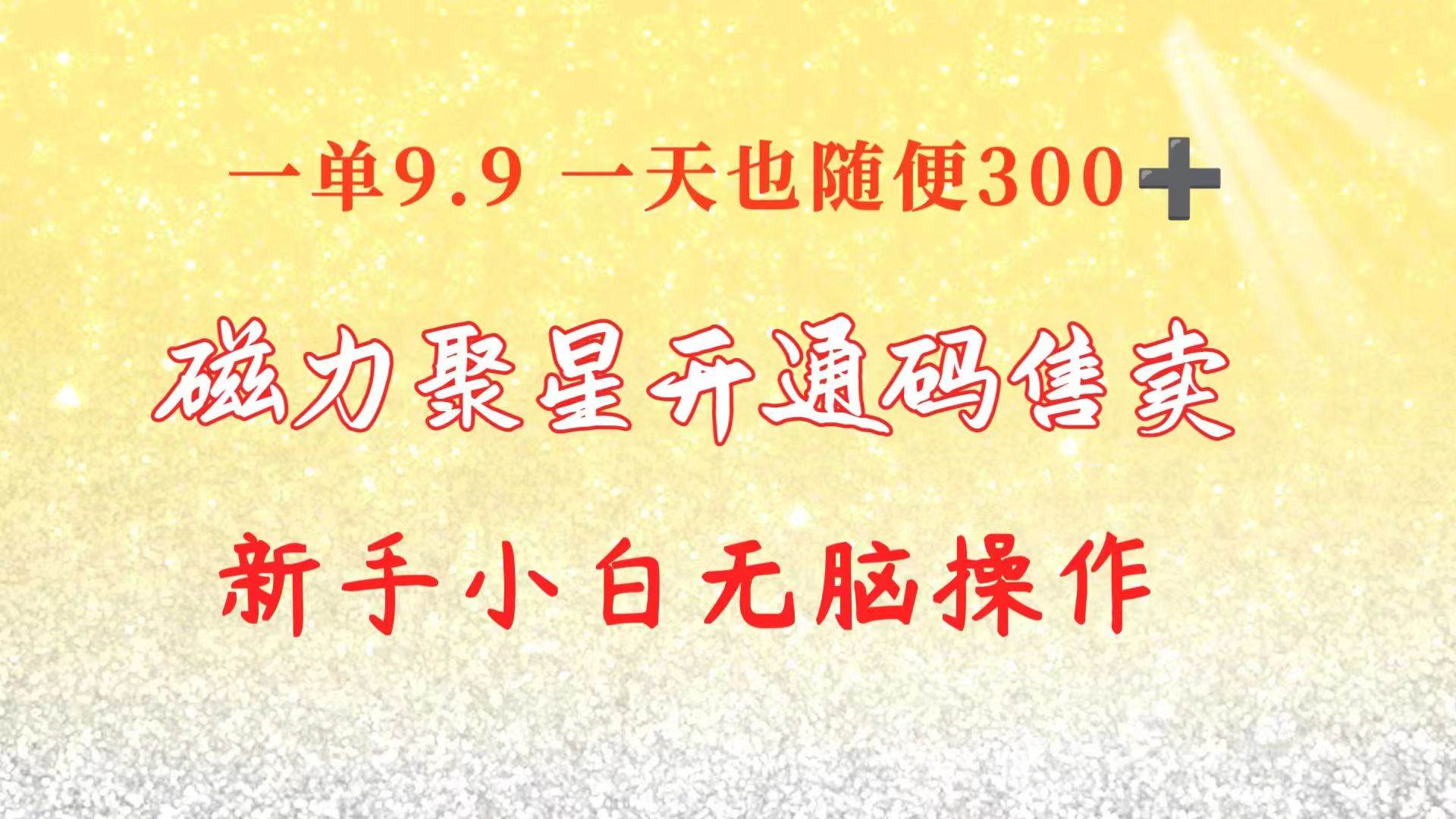 快手磁力聚星码信息差 售卖  一单卖9.9  一天也轻松300+ 新手小白无脑操作-知创网