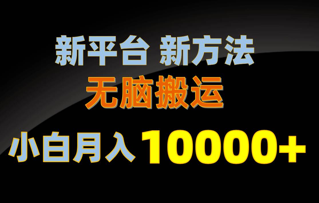 新平台新方法，无脑搬运，月赚10000+，小白轻松上手不动脑-知创网