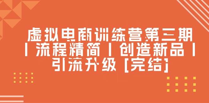 虚拟电商训练营第三期丨流程精简丨创造新品丨引流升级 [完结]-知创网