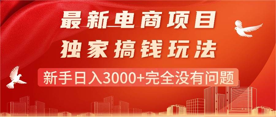 最新电商项目-搞钱玩法，新手日入3000+完全没有问题-知创网