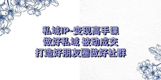 私域IP-变现高手课：做好私域 被动成交，打造好朋友圈做好社群（18节）-知创网