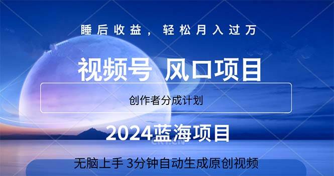 2024蓝海项目，3分钟自动生成视频，月入过万-知创网