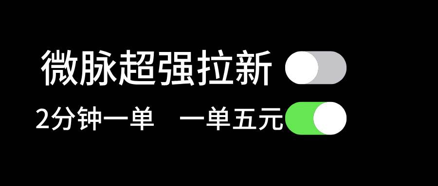 微脉超强拉新， 两分钟1单， 一单利润5块，适合小白-知创网