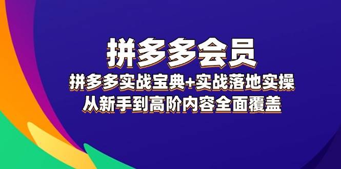 拼多多 会员，拼多多实战宝典+实战落地实操，从新手到高阶内容全面覆盖-知创网