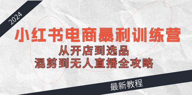 2024小红书电商暴利训练营：从开店到选品，混剪到无人直播全攻略-知创网